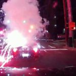 Driver Throws Lit Fireworks Into Open Convertible