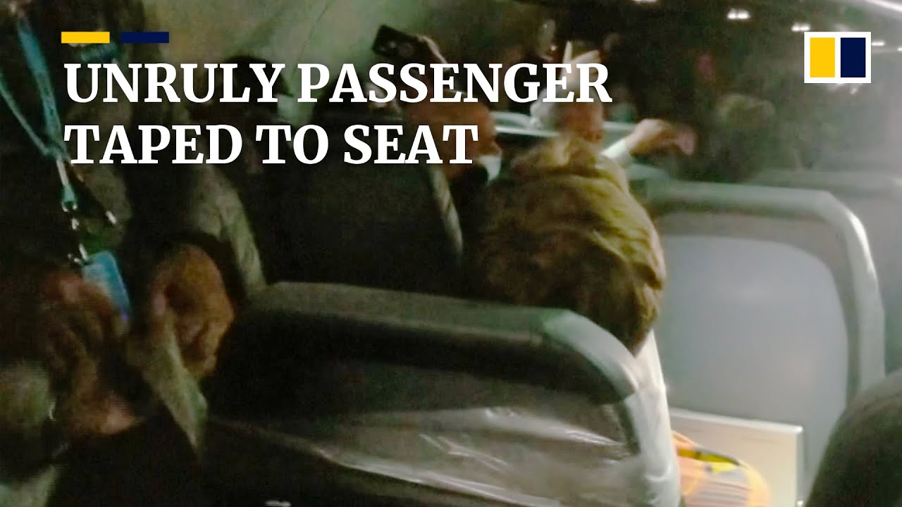 Passengers Tie Drunk Pervert To Airplane Seat