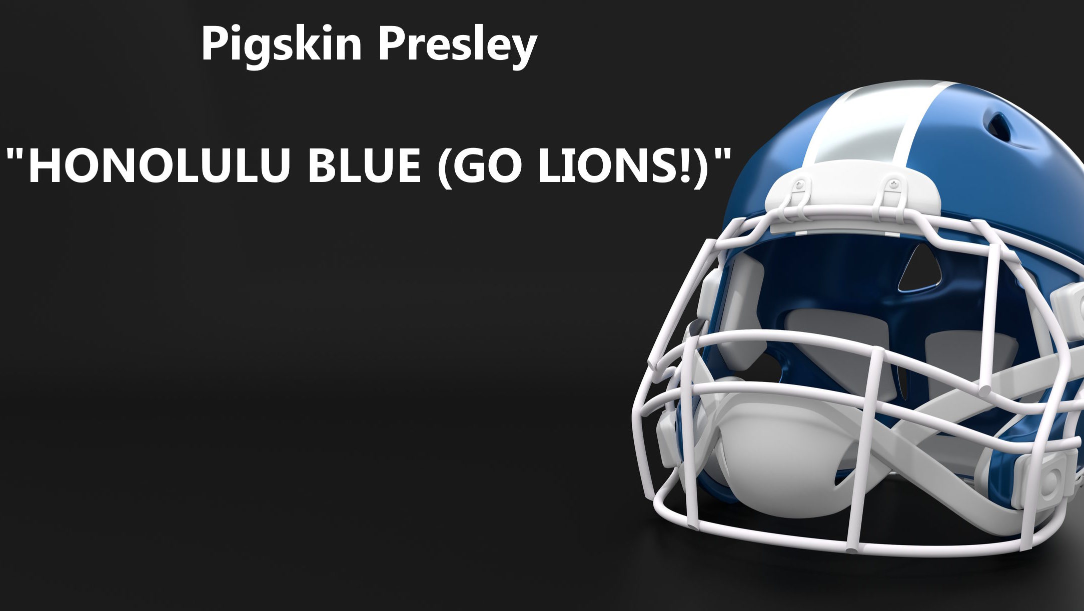 American football helmet with Detroit Lions team colors. Template for presentation or infographics. 3D render